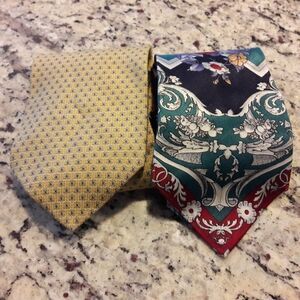 Lot of 2 Silk Ties Halston III/Lord and Taylor
